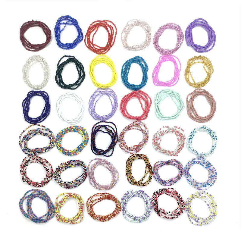 Colorful Sexy Waist Beads Chain for Women African Belly Beads Girls Body Chain Bohemian Beach Jewelry Bikini Accessories Elastic